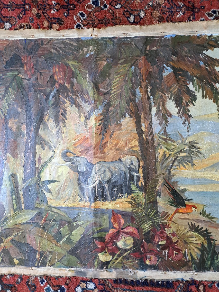 Jungle Landscape, Oil On Canvas, Signed, XX. -photo-4