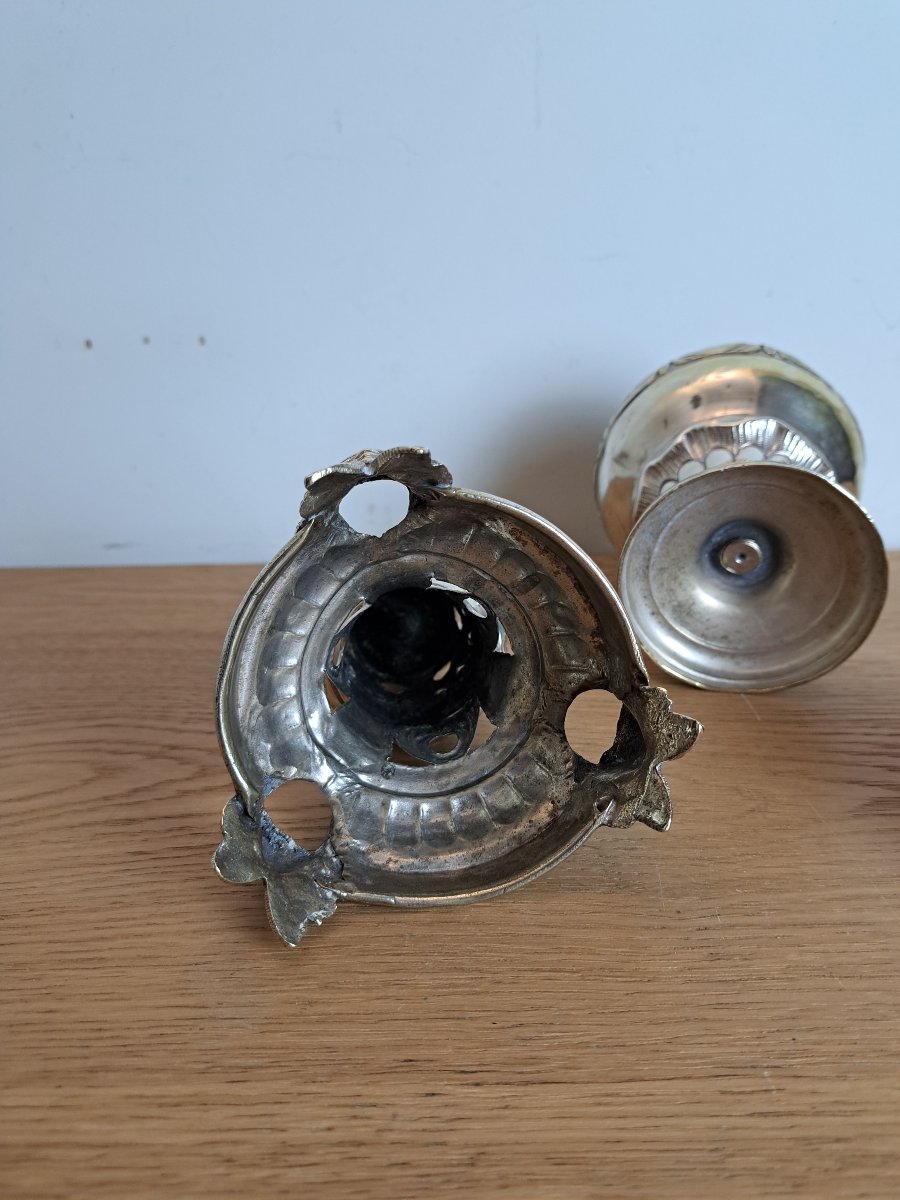 Censer, Silver-plated Metal, 18th/19th Century. -photo-3