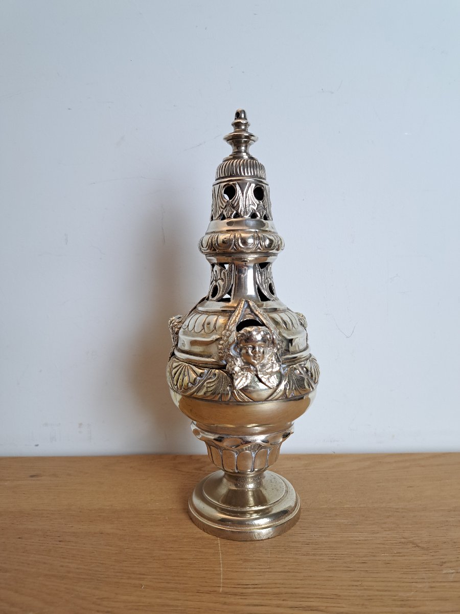 Censer, Silver-plated Metal, 18th/19th Century. 