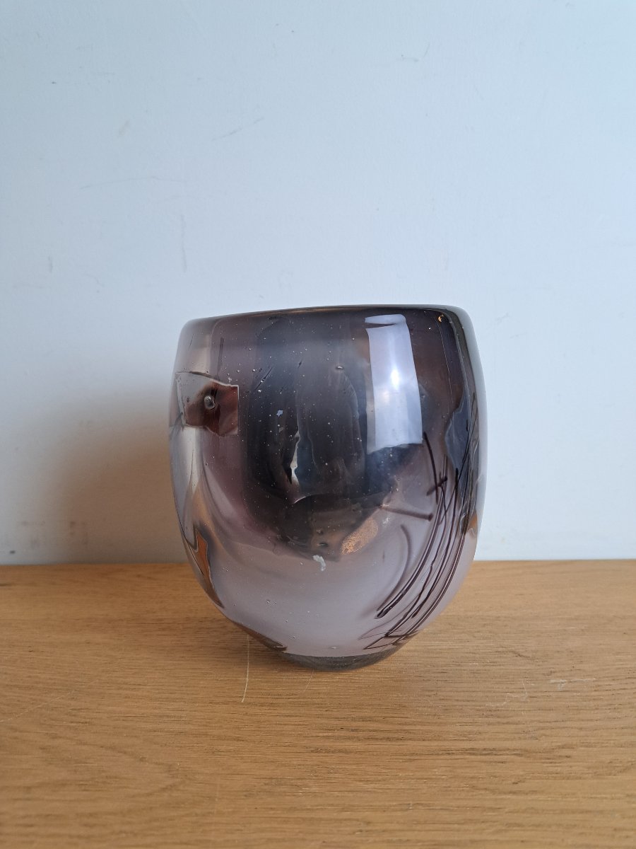 François Le Lonquer , Vase , Verre soufflé , XX°. -photo-2
