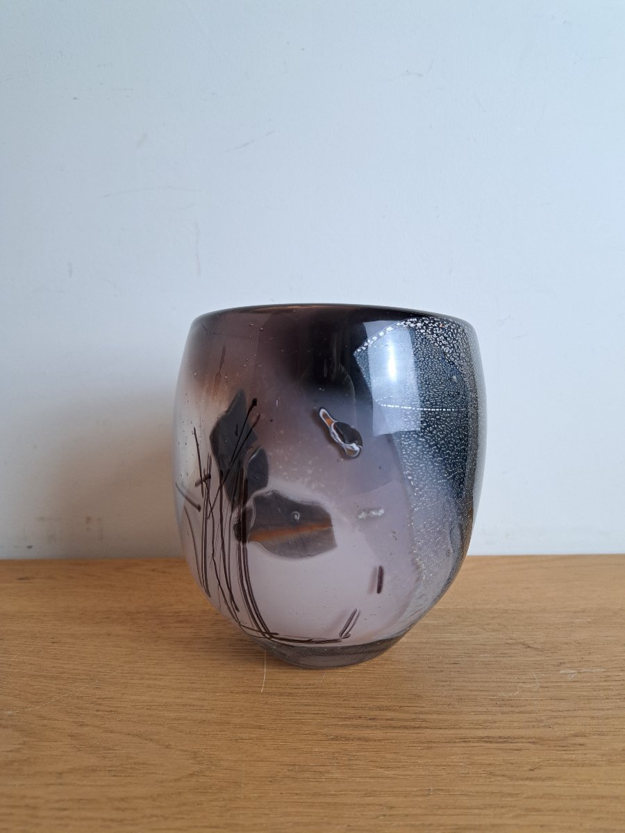 François Le Lonquer , Vase , Verre soufflé , XX°. -photo-3