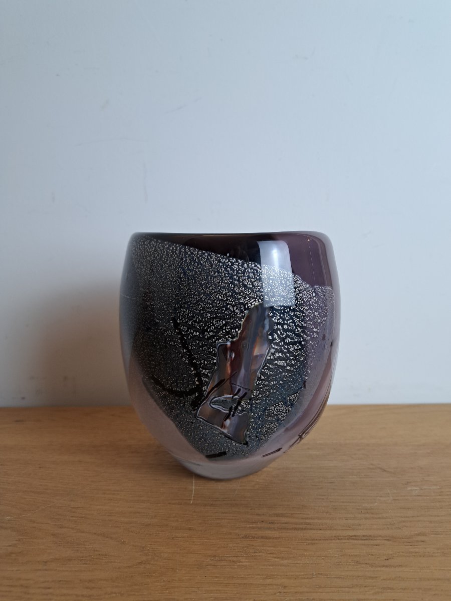 François Le Lonquer , Vase , Verre soufflé , XX°. -photo-4