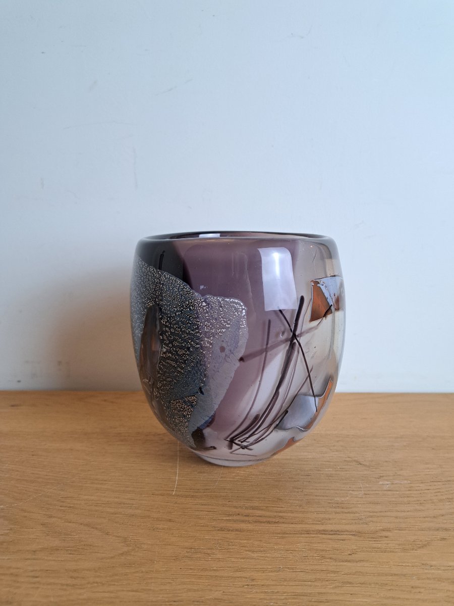 François Le Lonquer , Vase , Verre soufflé , XX°. 