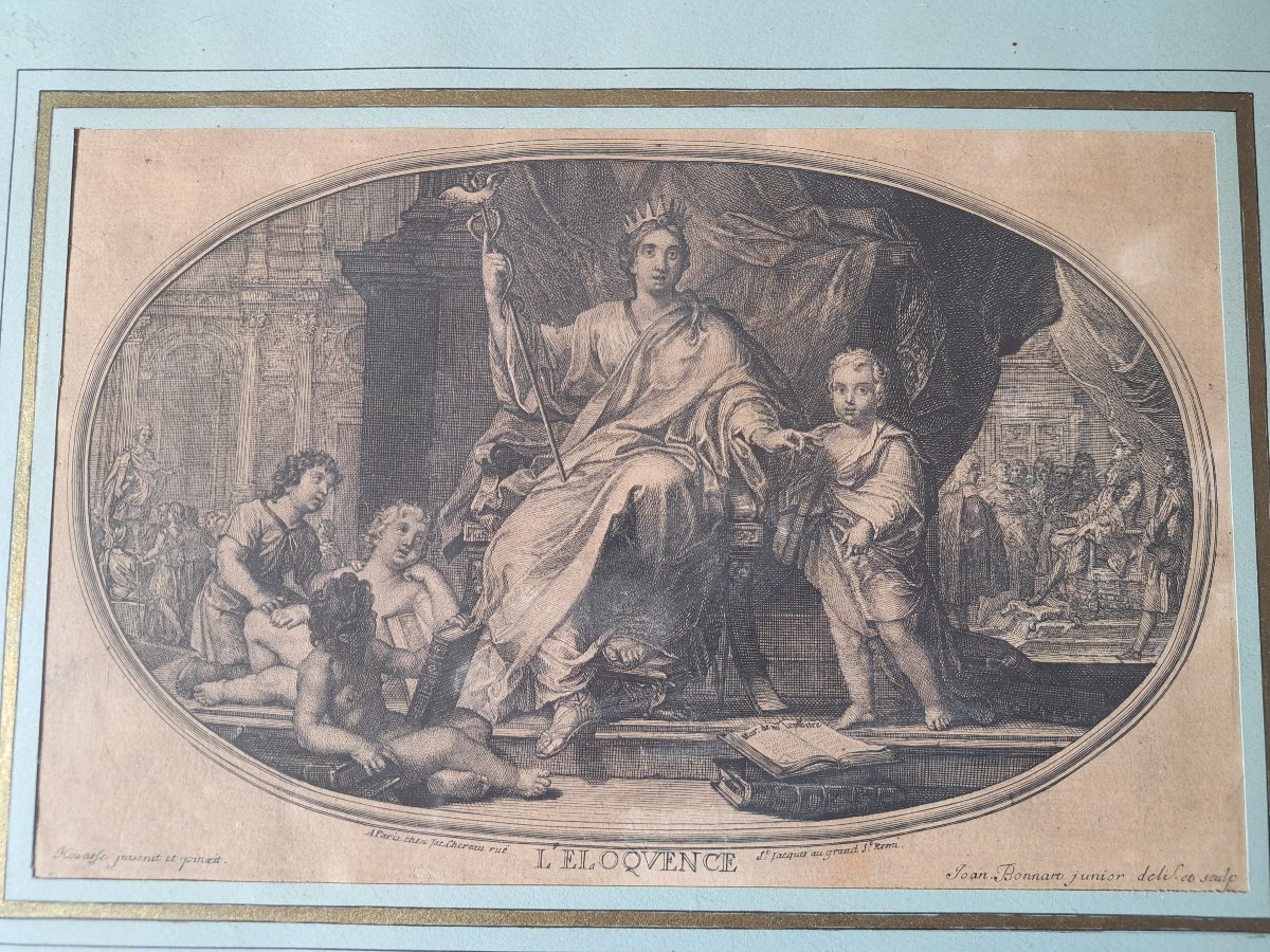 Suite de 8 gravures encadrées sur les Arts , Papier , Jacques Chéreau ,  XVIII°. -photo-2