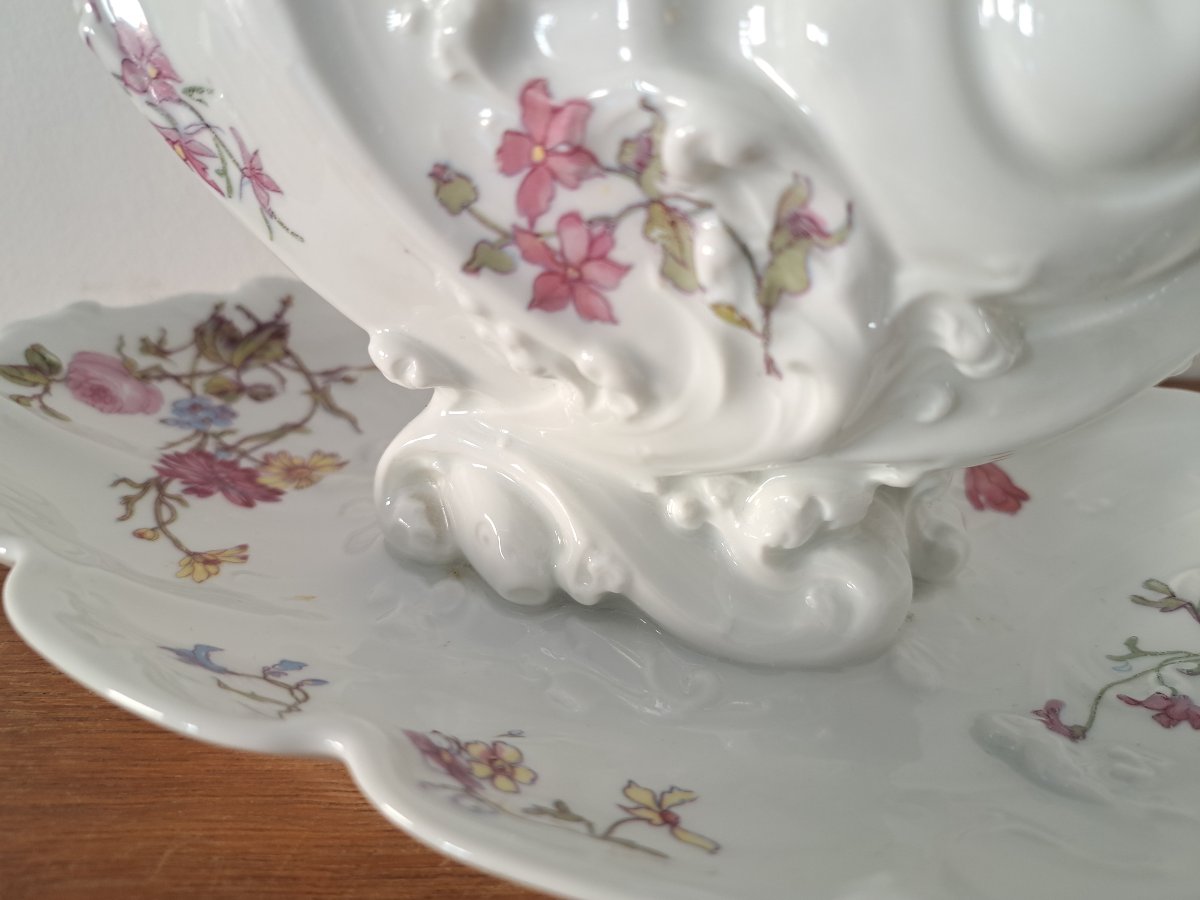 William Guérin, Gravy Boat, Rocaille, Porcelain, Limoges, Early 20th Century. -photo-3