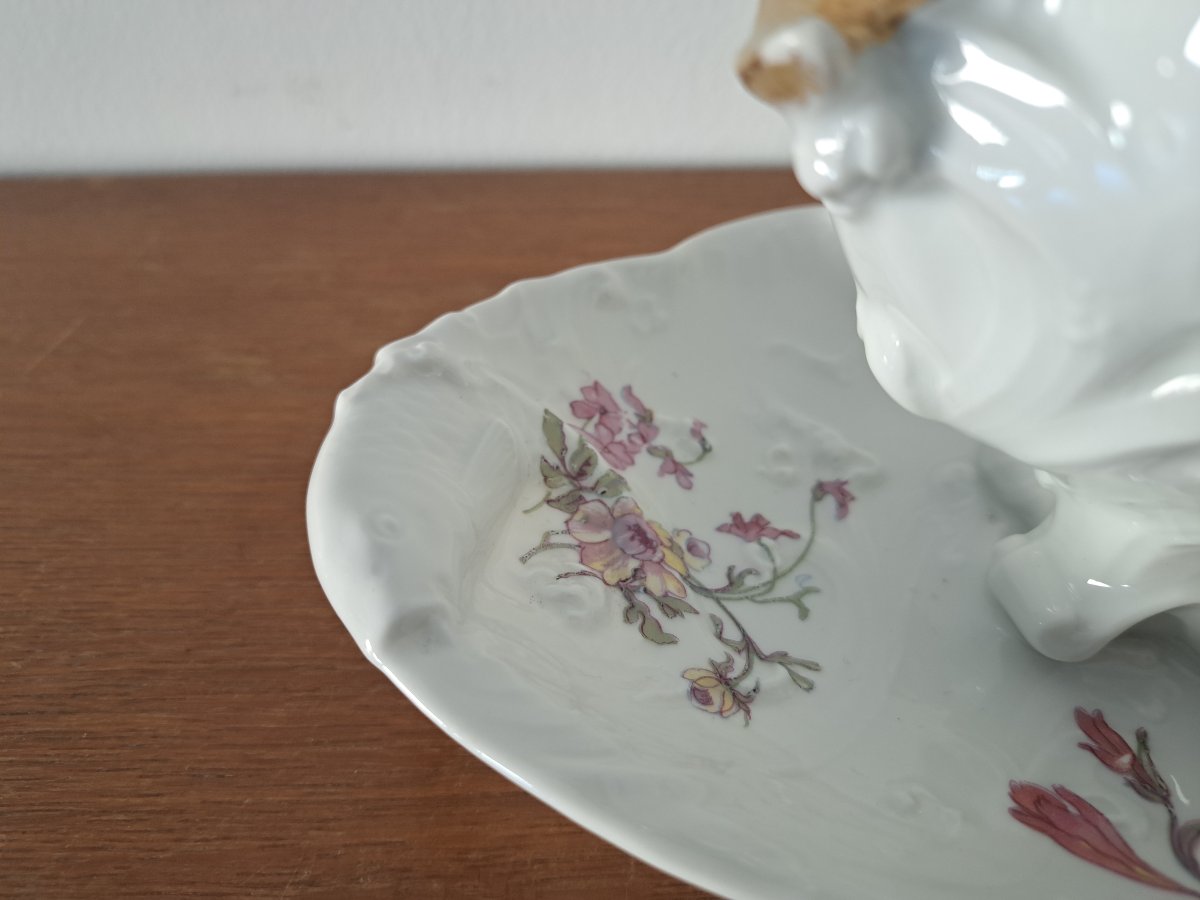 William Guérin, Gravy Boat, Rocaille, Porcelain, Limoges, Early 20th Century. -photo-1