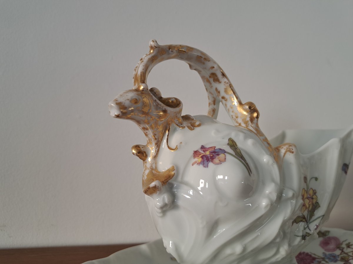 William Guérin, Gravy Boat, Rocaille, Porcelain, Limoges, Early 20th Century. -photo-5