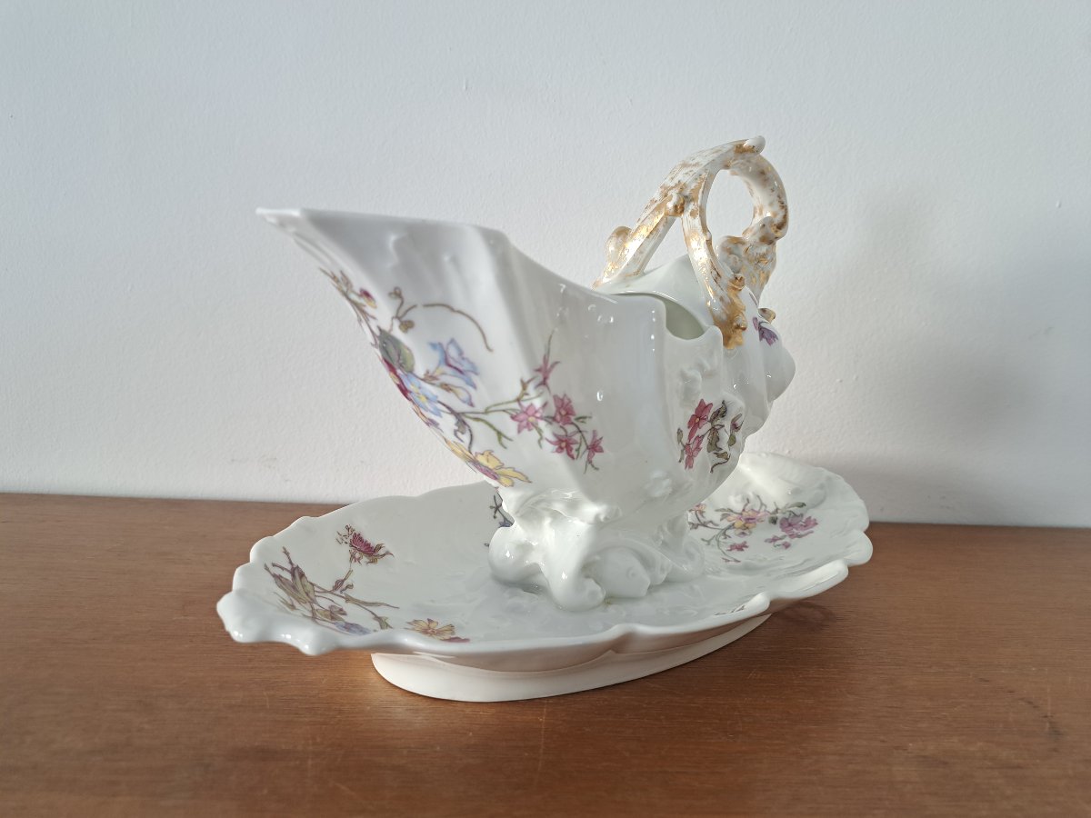 William Guérin, Gravy Boat, Rocaille, Porcelain, Limoges, Early 20th Century. -photo-7