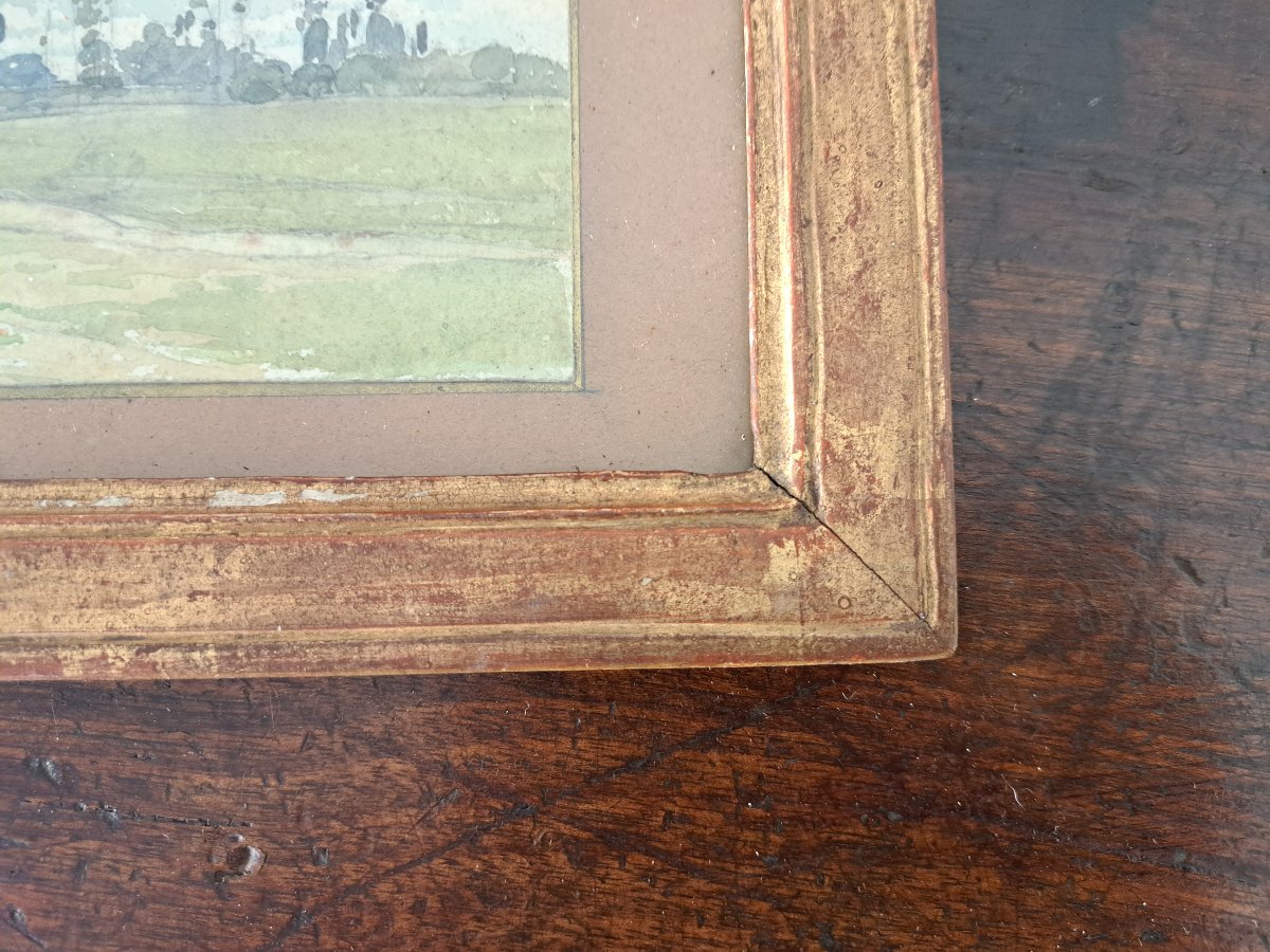 M. Bourdon, Norman Woodland, Watercolor, 19th Century. -photo-2