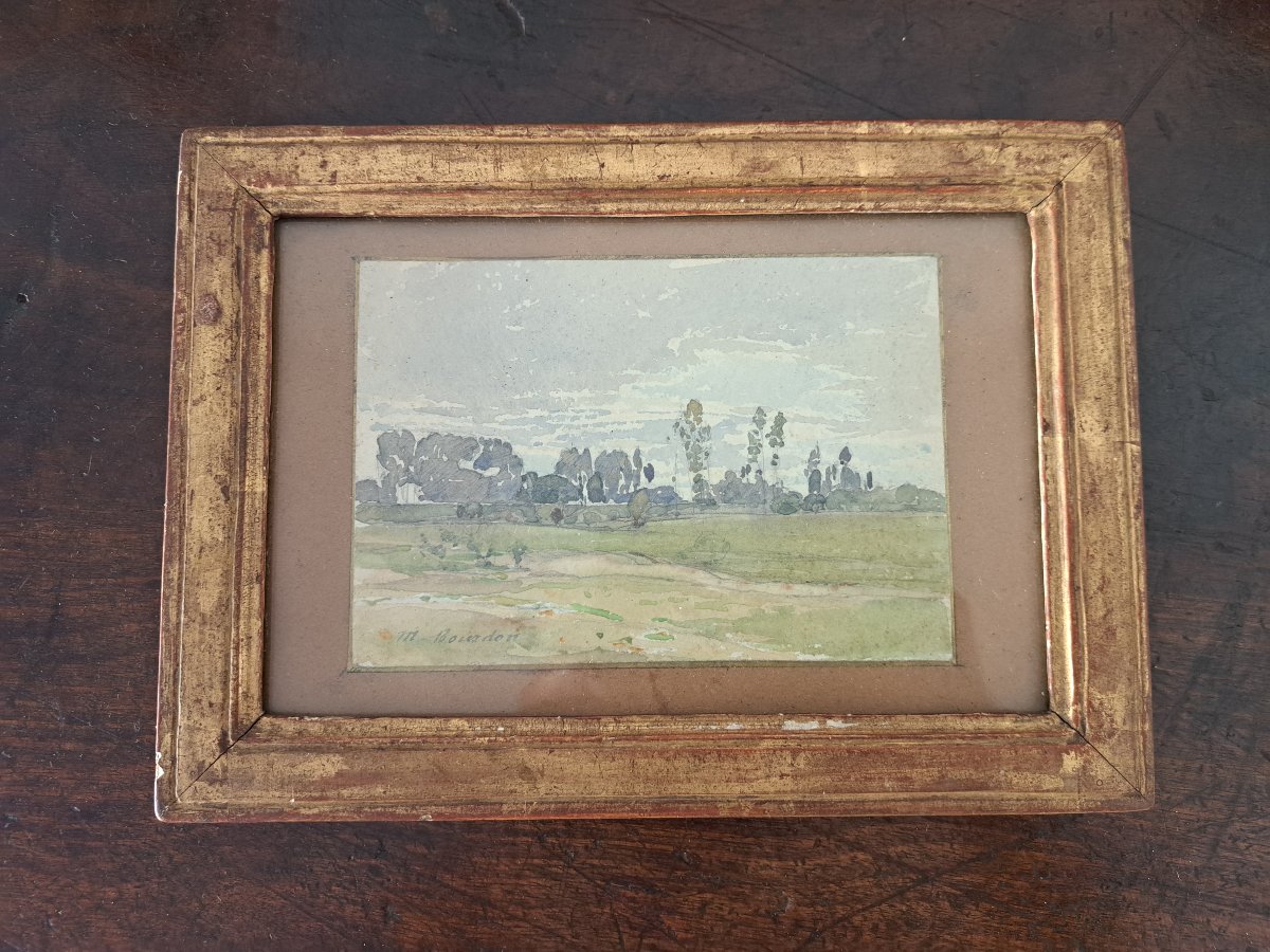 M. Bourdon, Norman Woodland, Watercolor, 19th Century. 