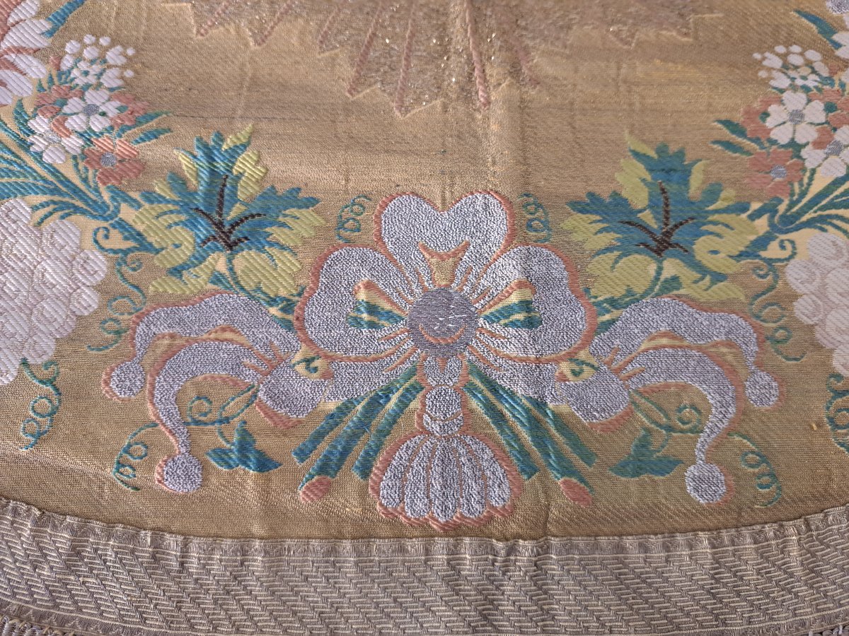 Headpiece Or Canopy Element, Embroidered Silk And Metal Threads, Early 19th Century. -photo-4