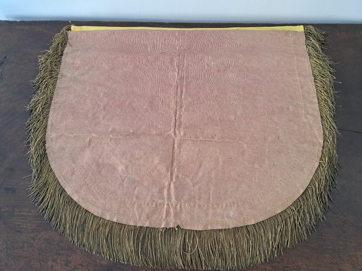 Headpiece Or Canopy Element, Embroidered Silk And Metal Threads, Early 19th Century. -photo-6