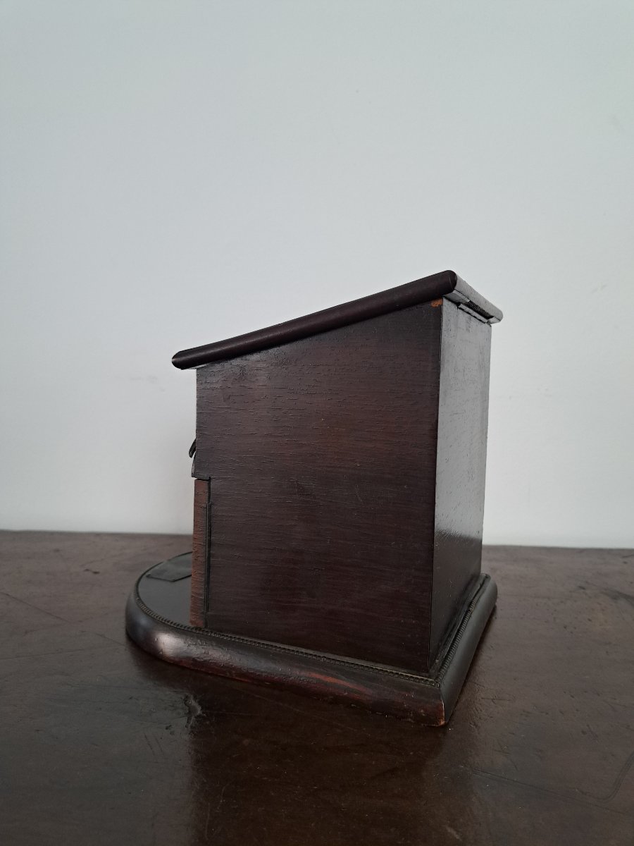Cigar Box, "speak To The Doorman," Rosewood And Bronze, Late 19th Century. -photo-3