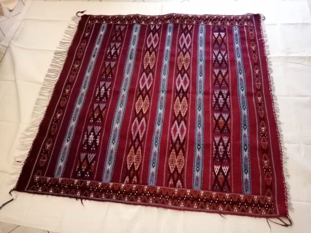 Tapis , Kilim , Laine , Tunisie , XX°. 