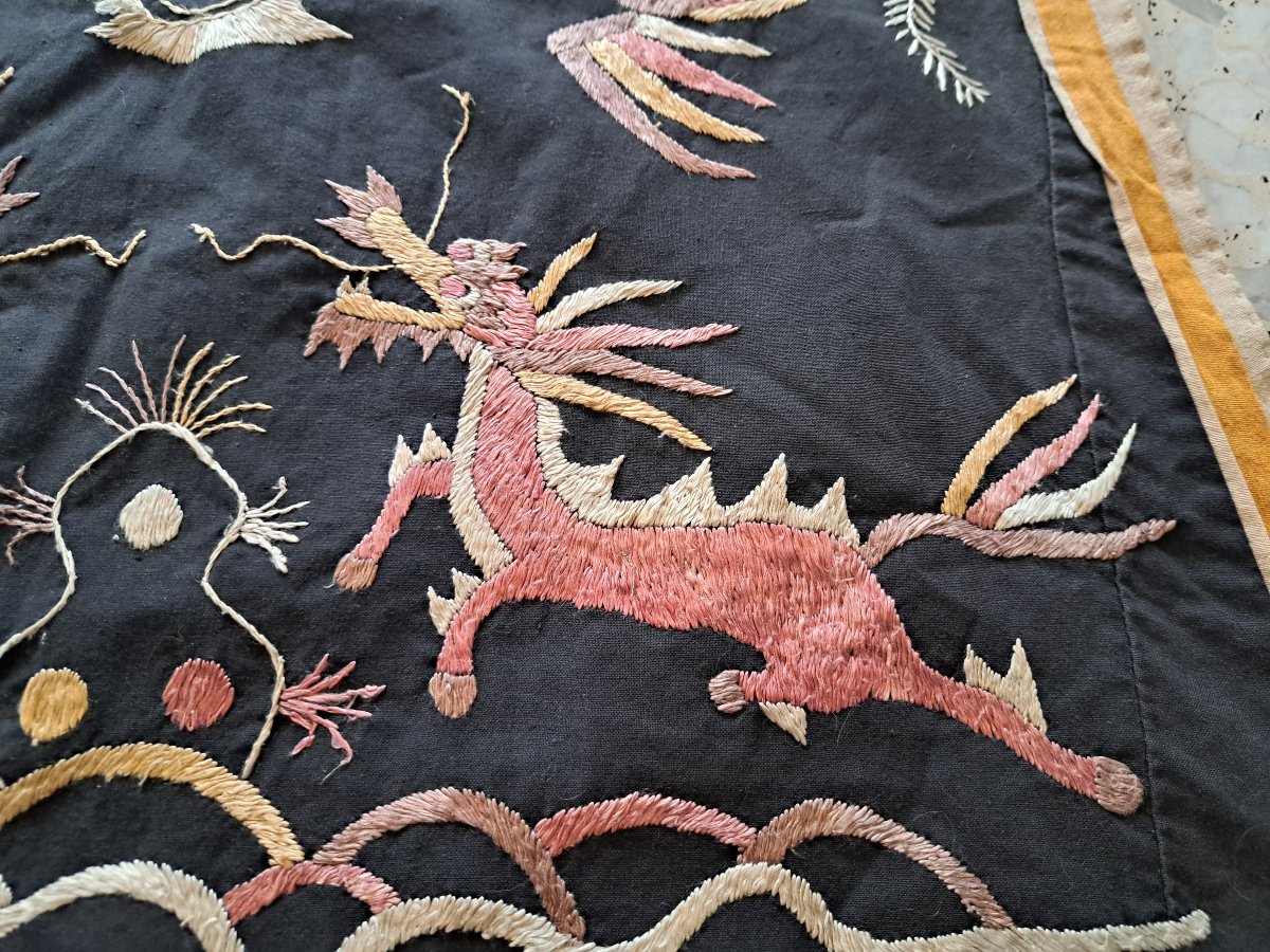 Vietnam, Asian Ceremonial Tunic, Cotton And Silk, Early 20th Century. -photo-3