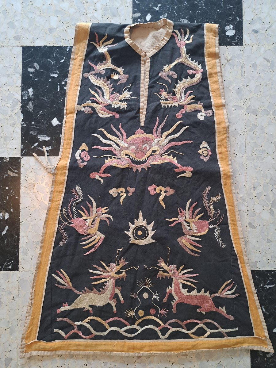 Vietnam, Asian Ceremonial Tunic, Cotton And Silk, Early 20th Century. 