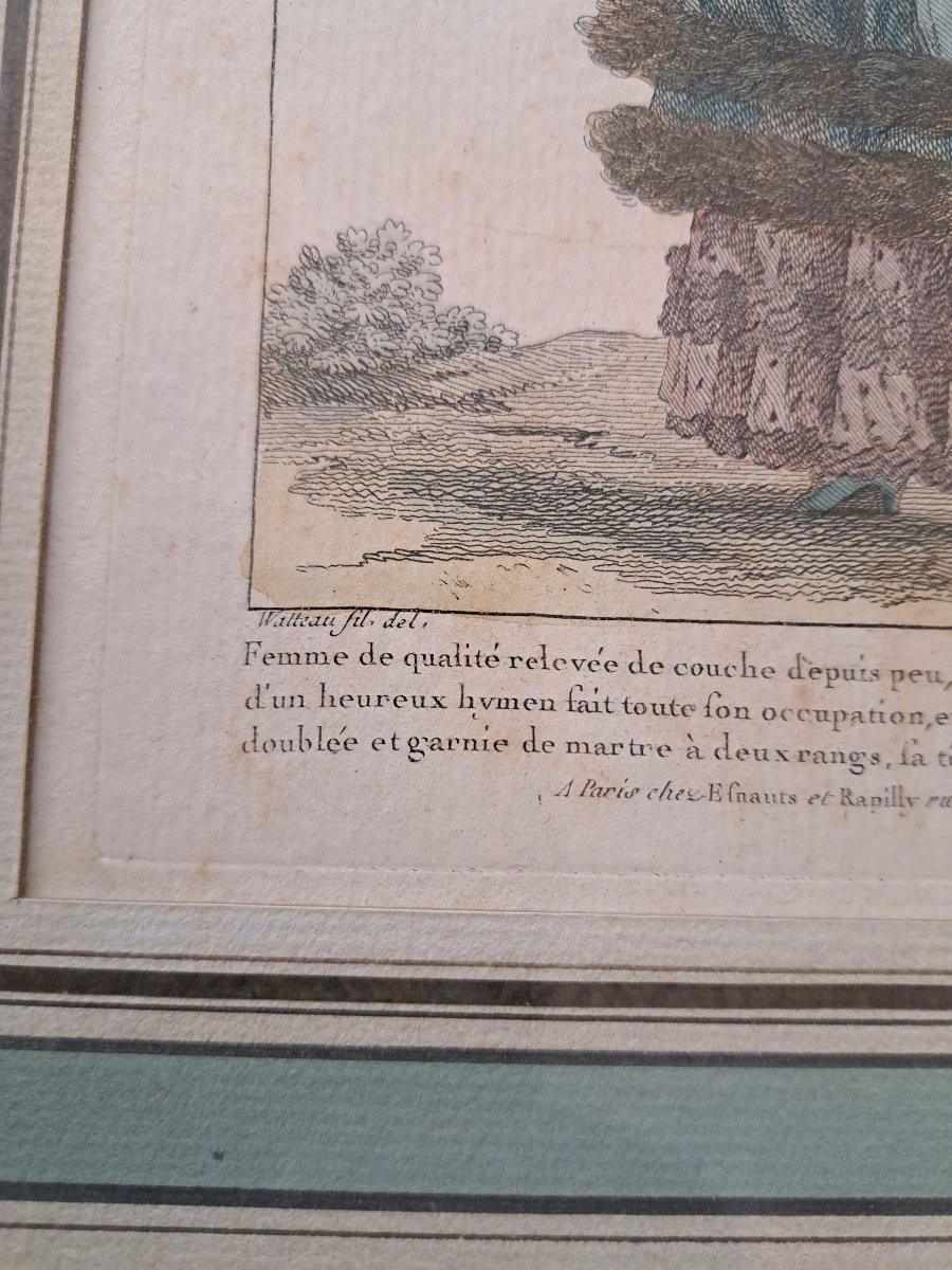 Watteau , Gravure de mode , Fin XVIII°. -photo-4