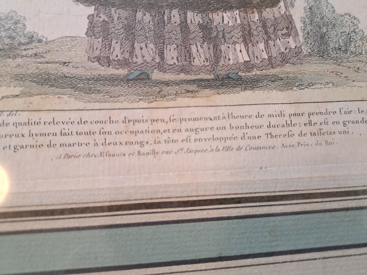 Watteau , Gravure de mode , Fin XVIII°. -photo-2