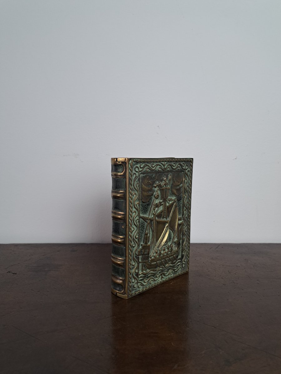 Max Le Verrier, *boite à La Galère*, Patinated Bronze, 20th Century. 