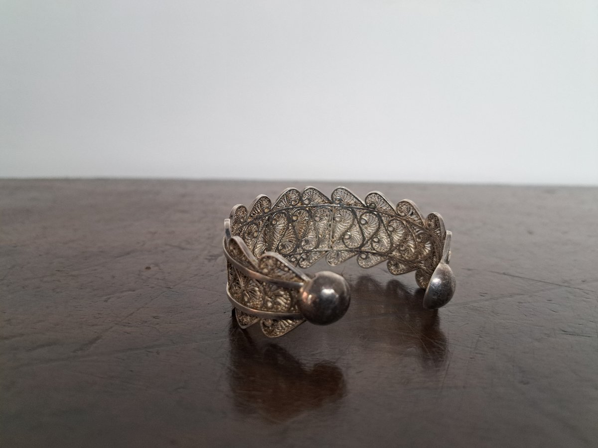 Bracelet en argent filigrané , XX°. -photo-3