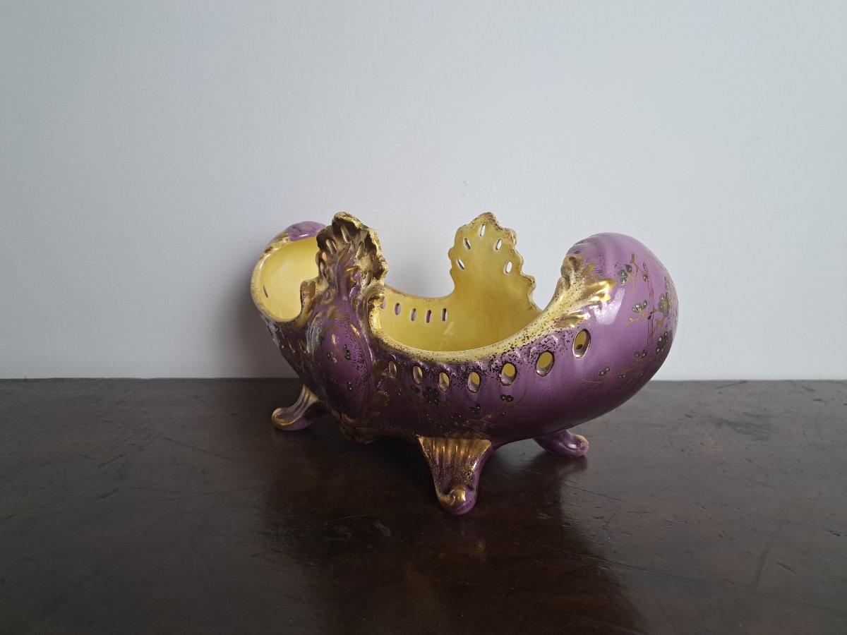 Sarreguemines , Jardinière, Faïence , Japonisante , Art Nouveau , Fin XIX°. -photo-2