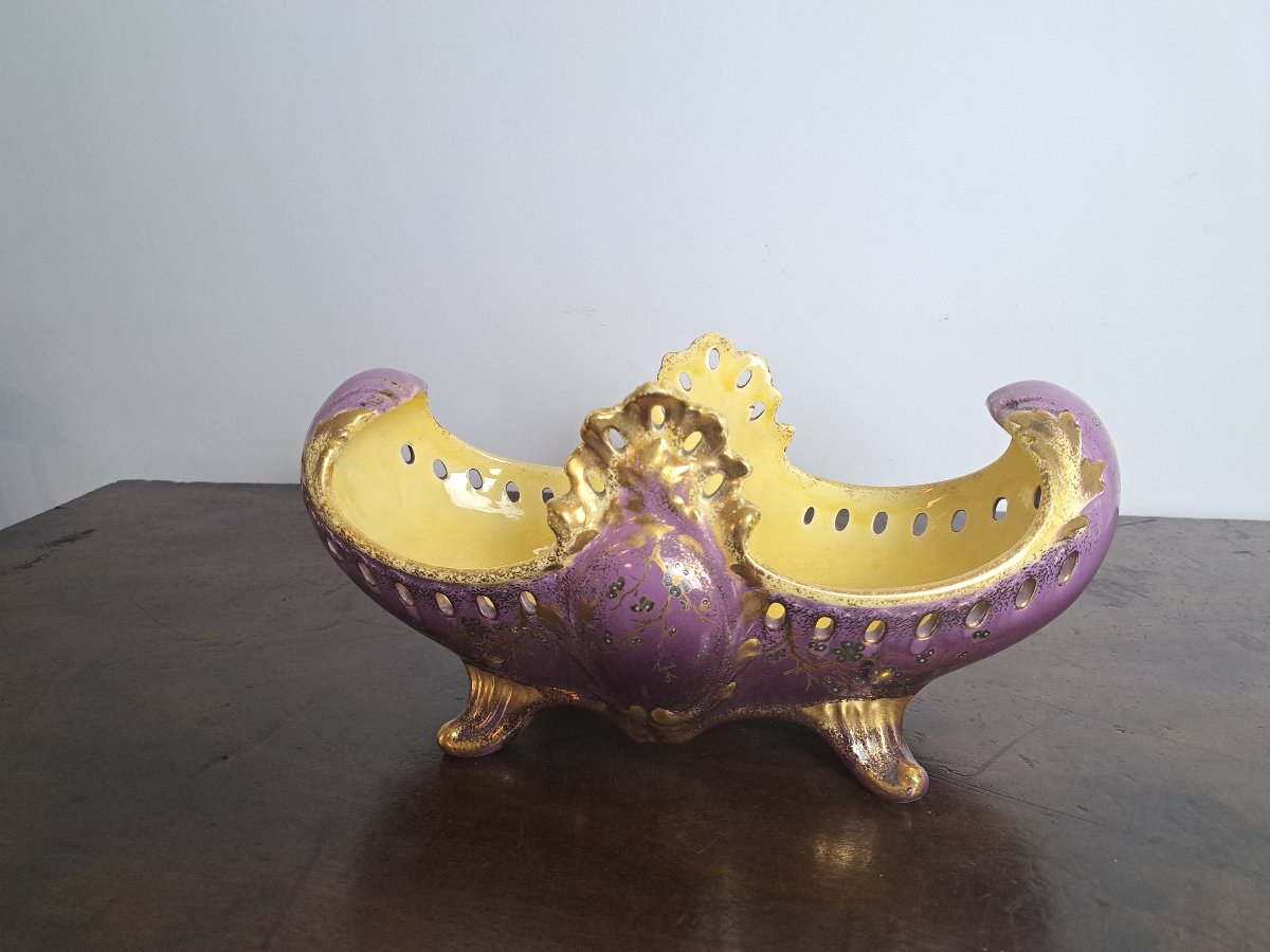Sarreguemines , Jardinière, Faïence , Japonisante , Art Nouveau , Fin XIX°. -photo-5