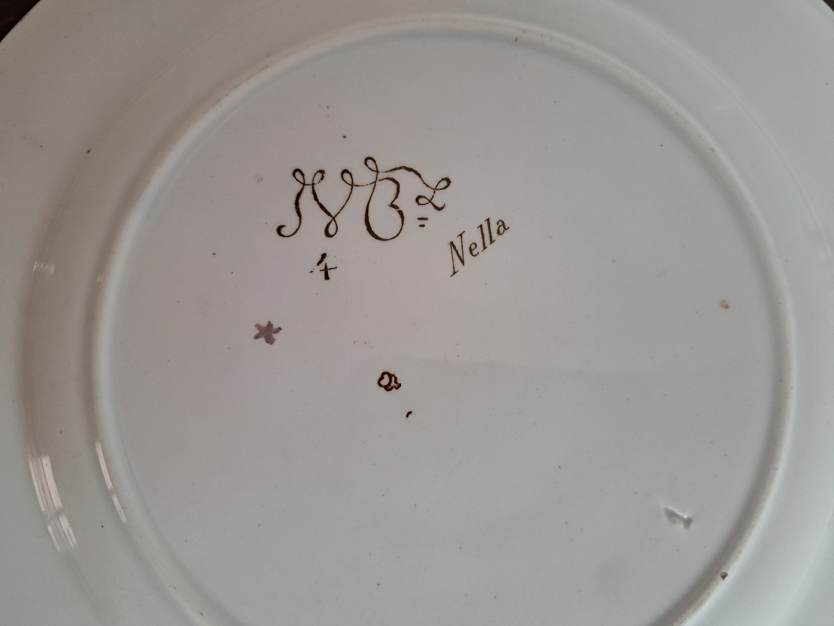 Jules Vieillard , Assiette de table , Modèle Nella , Faïence ,  XIX°. -photo-5