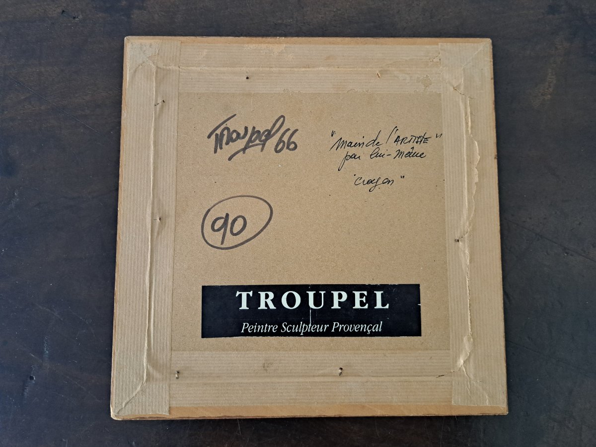 Jacques Troupel , Etude de main , Dessin , XX°. -photo-3