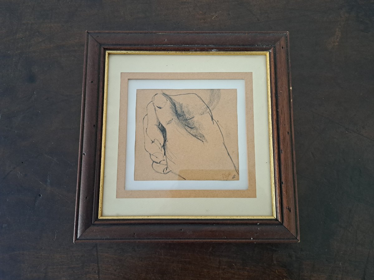 Jacques Troupel , Etude de main , Dessin , XX°. 