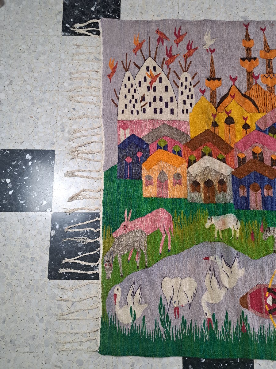 Ramsès Wissa Wassef Workshop, Large Tapestry, Wool, Egypt, 20th Century. -photo-2