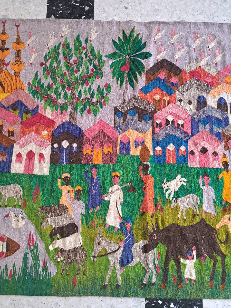 Ramsès Wissa Wassef Workshop, Large Tapestry, Wool, Egypt, 20th Century. -photo-4