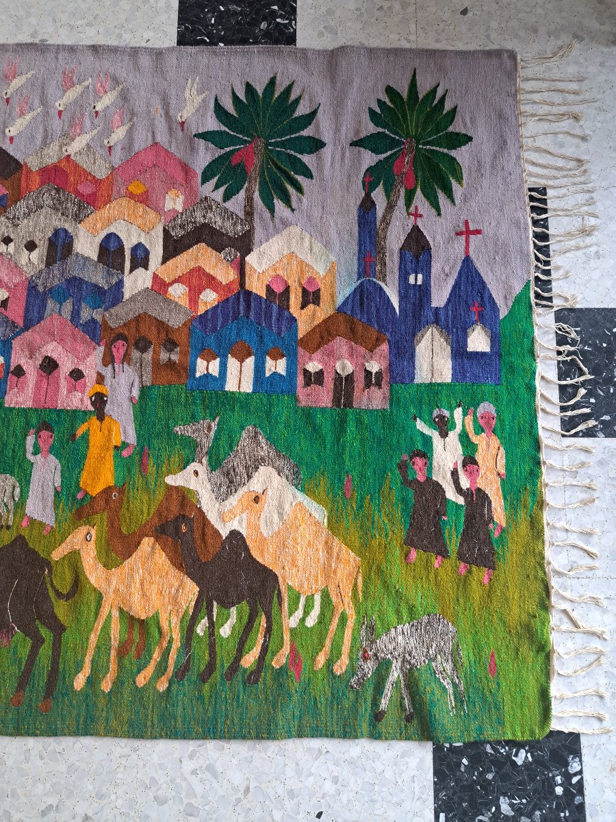 Ramsès Wissa Wassef Workshop, Large Tapestry, Wool, Egypt, 20th Century. -photo-2