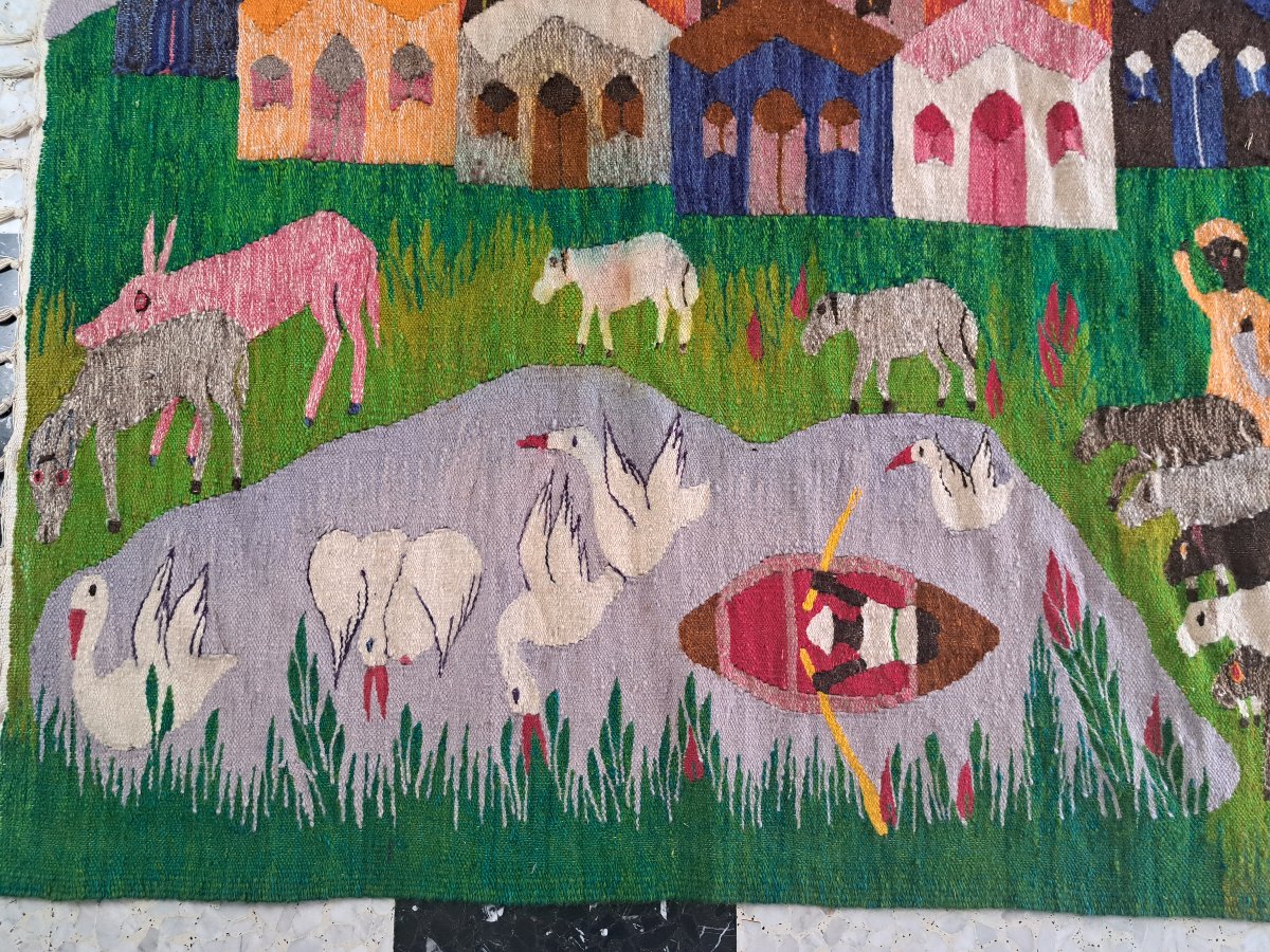 Ramsès Wissa Wassef Workshop, Large Tapestry, Wool, Egypt, 20th Century. -photo-5