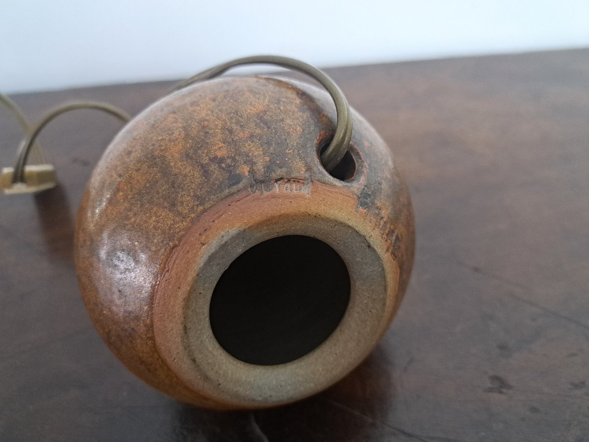 Annie Maume And Robert Héraud, Small Ceramic Lamp, 1960s. -photo-4