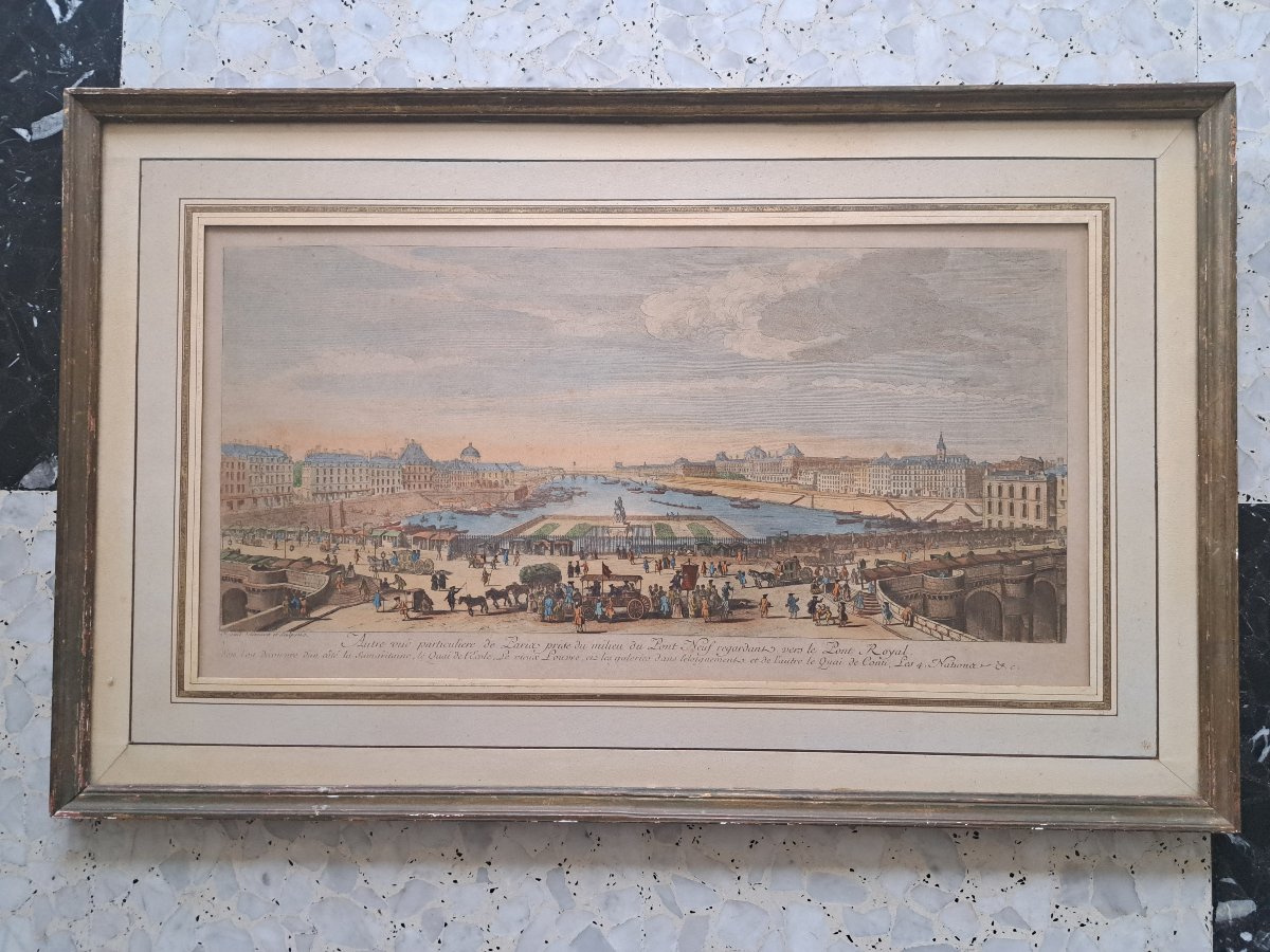Jacques Rigaud , Autre Vue particulière de Paris prise du milieu du Pont Neuf , Gravure , XVIII-photo-3