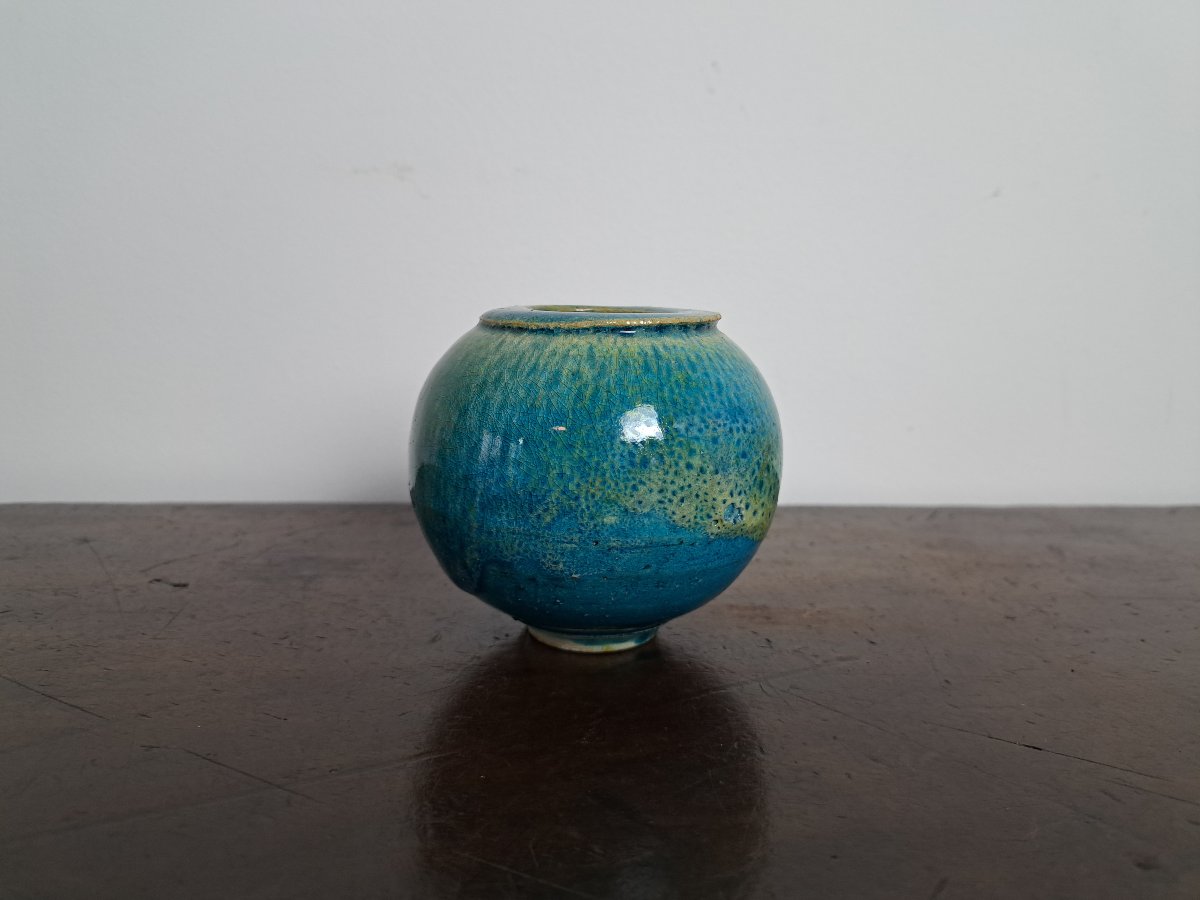 Gisèle Buthod-garçon, Small Stoneware Vase, Raku, 20th Century. -photo-1
