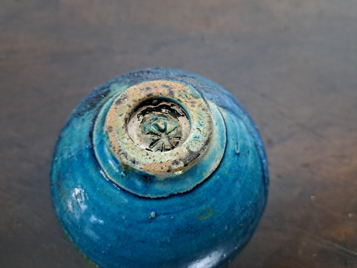 Gisèle Buthod-garçon, Small Stoneware Vase, Raku, 20th Century. -photo-5