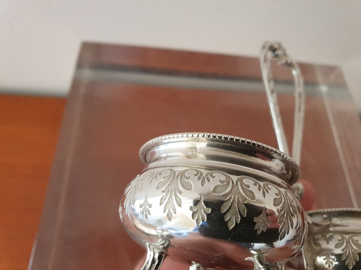 Roussel,Salière,Argent massif , Louis XVI,XIX°.-photo-4
