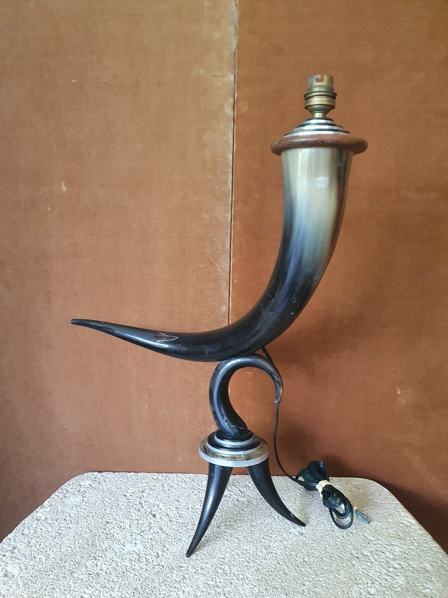 Lamp, Buffalo Horn, Rosewood, Year 40/50.