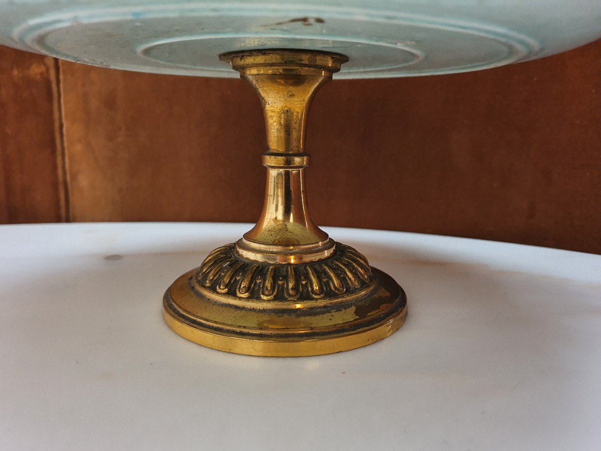 Jules Vieillard, Compotier, Caranza Enamels, Ceramic And Golden Brass, Bordeaux, End Of XIX °-photo-2