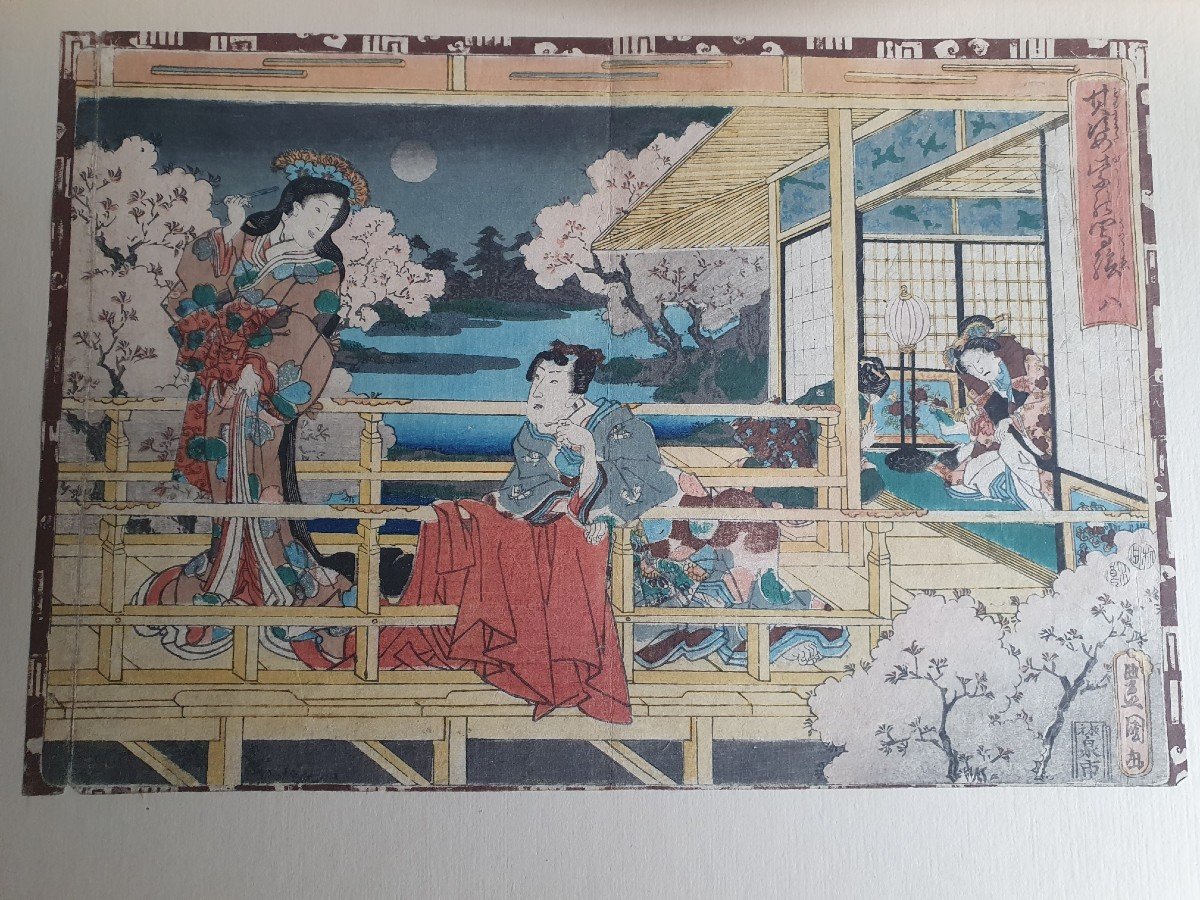 Utagawa Toyokuni , Estampe Japonaise , XIX°. -photo-2