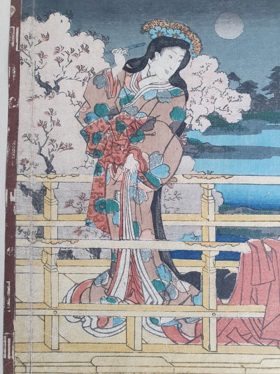 Utagawa Toyokuni , Estampe Japonaise , XIX°. -photo-2