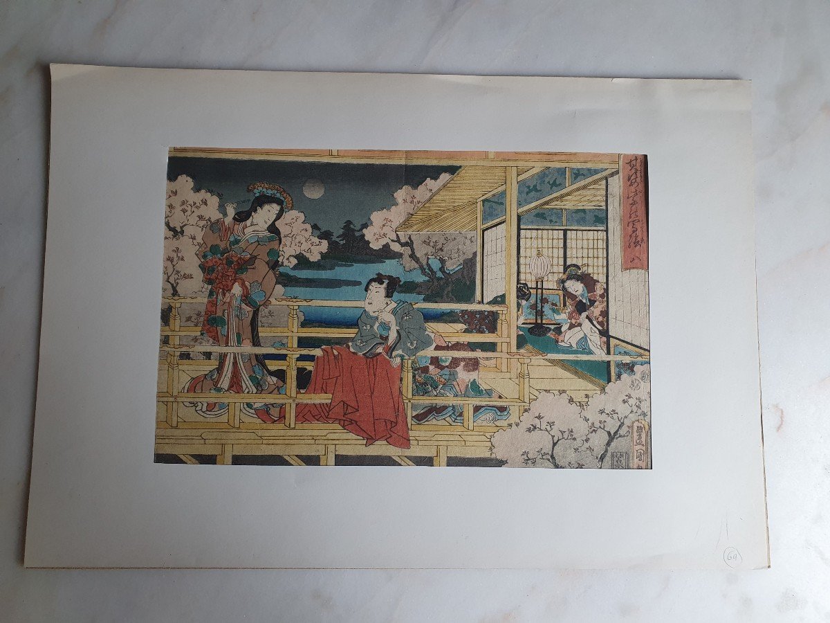 Utagawa Toyokuni , Estampe Japonaise , XIX°. -photo-6