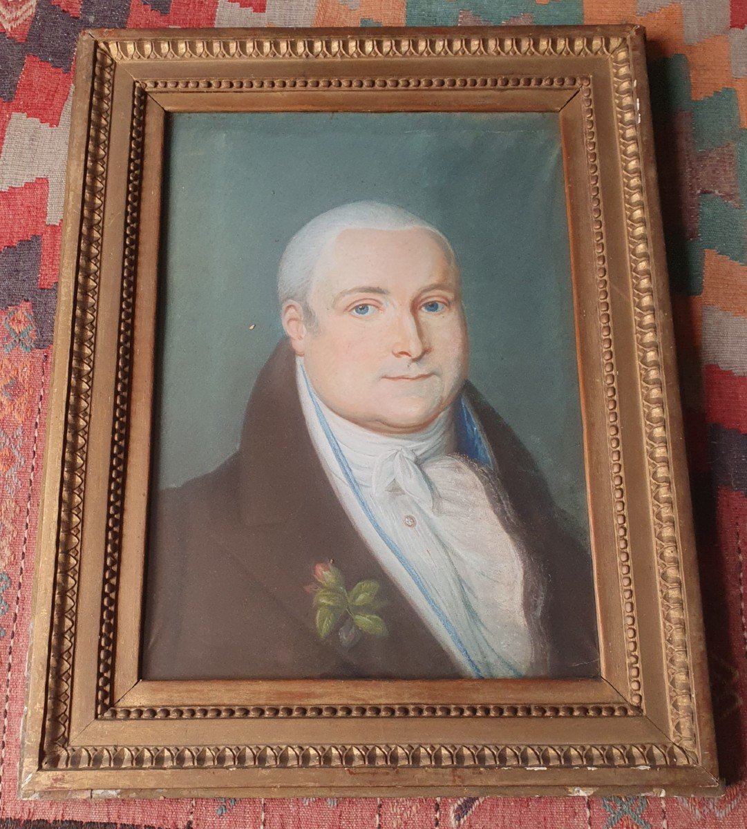 Portrait Of A Man Of Quality, Pastel, Restoration Period, XIX °.