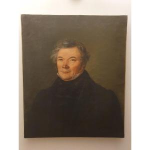 Quality Portrait Of A Man, Oil On Canvas, Restoration Period, XIX°.