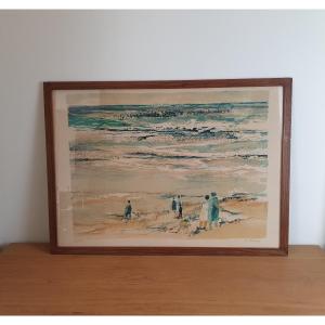 Michel Jouenne, Bord De Mer, Lithograph, Jean Marc Laleta Edition, XX°.