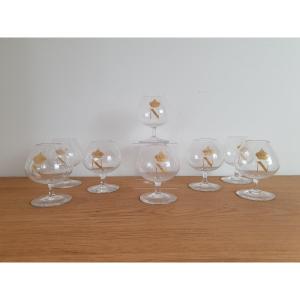 Baccarat, 8 Cognac Glasses, Napoleon, Crystal, XX°.