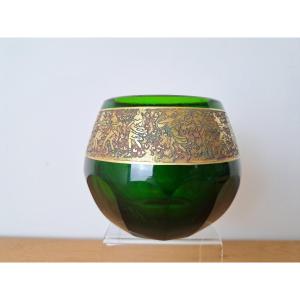 Vase , Moser , Karlsbad , Verre , Et Or . Vers 1920. 