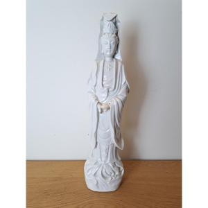 Grande Guanyin , Porcelaine Blanche De Chine , XIX°. 