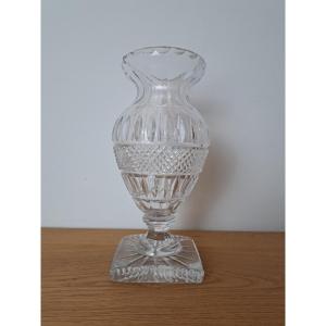 Baccarat Ou Saint Louis , Vase Balustre , Cristal Taillé , Charles X , Début XX°. 